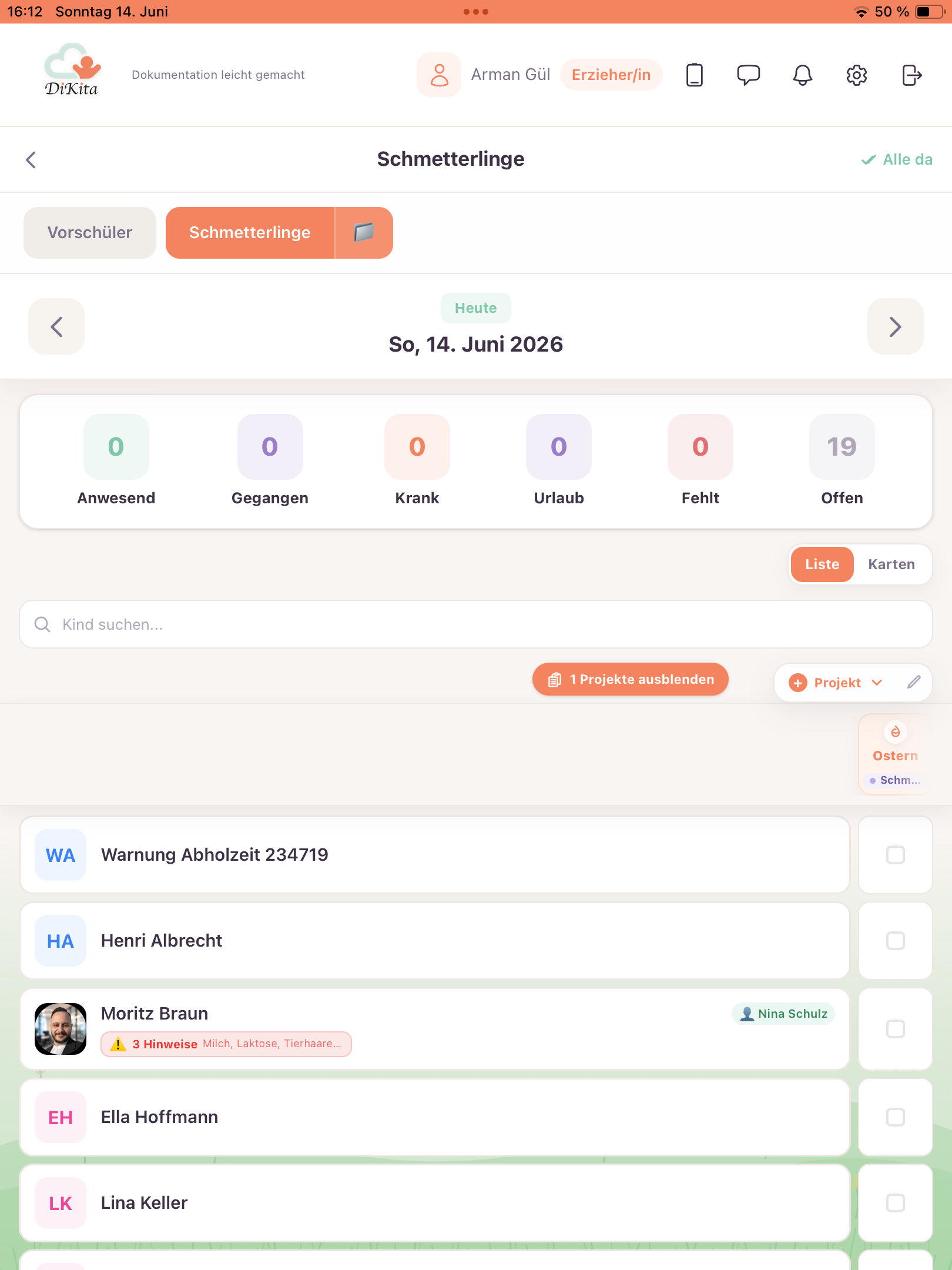 DiKita Erzieher-App – Ansicht 3