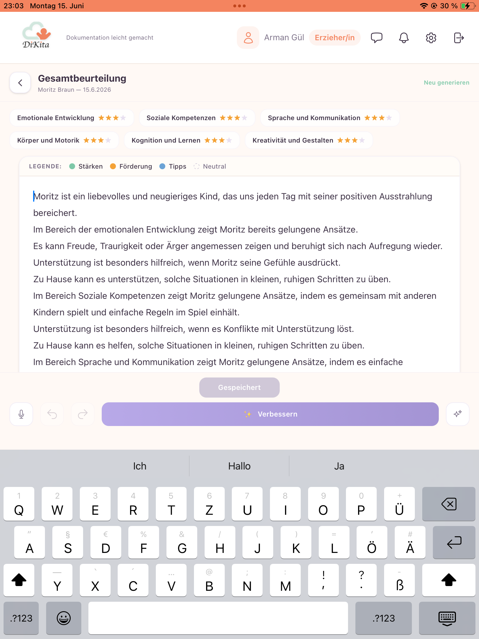 DiKita Erzieher-App – Ansicht 6